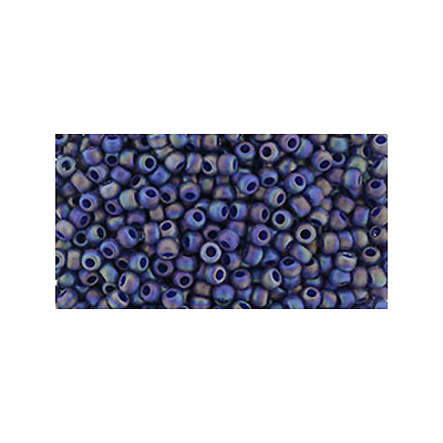 SB15JT-2637F - Toho size 15 seed beads - semi-glazed rainbow navy blue
