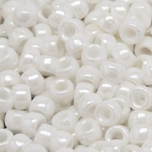 SBP6-350 - Matubo Czech size 6 seed beads - chalk white lustre