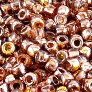 SBP6-392 - Matubo Czech size 6 seed beads - rosaline gold capri