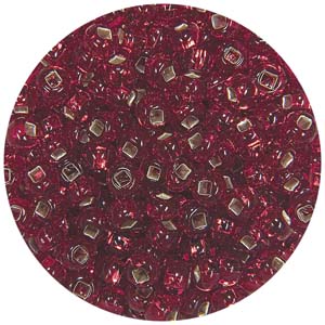 SB6-131 - Preciosa Czech seed beads - silver lined dark red