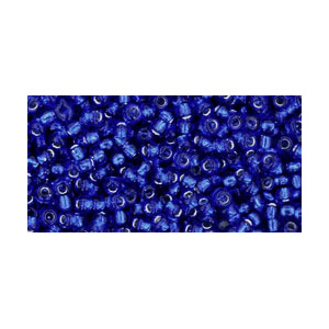 SB8JT-28 - Toho size 8 seed beads - silver lined cobalt