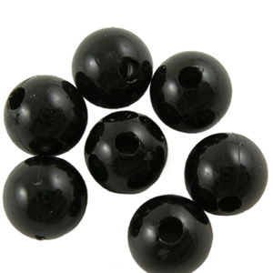 P5C BLK - Chinese round plastic pearls - black