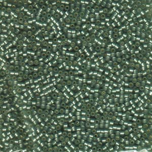 DB689 - Miyuki Delica Beads - semi matt silver lined lt grey/ green, dyed