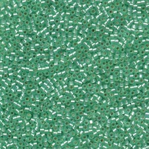 DB691 - Miyuki Delica Beads - semi matt silver lined mint green, dyed