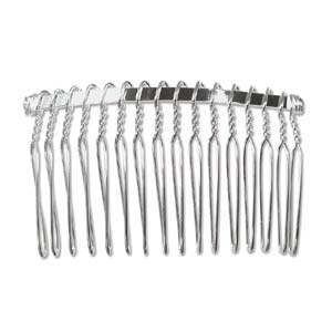 JF199-2 - metal hair combs for jewellery making - silver