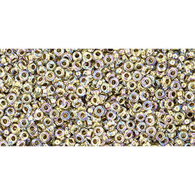 SB11JTD-994 - Toho size 11 demi-round seed beads - gold-lined rainbow crystal