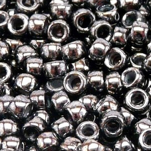 SBP8-3 - Matubo Czech size 8 seed beads - gunmetal (jet hematite)