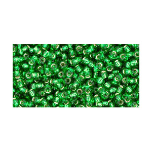 SB11JT-27B - Toho size 11 seed beads - silver lined grass green