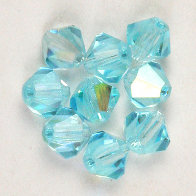 CCBIC03 12AB Czech crystal bicones - Aqua AB