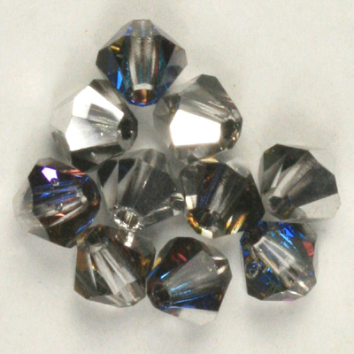CCBIC03 16 Czech crystal bicones - Crystal Bermuda Blue Half Coated