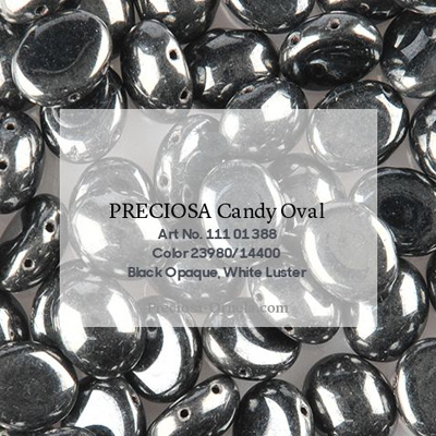GBCDYOV06-3 Czech Candy Oval Beads - gunmetal (jet hematite)