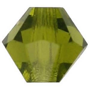CCBIC03 28 Czech crystal bicones - olivine