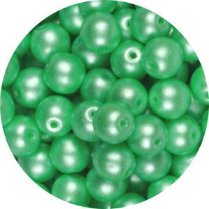 GBSR06-341 round pressed glass beads - pastel light green