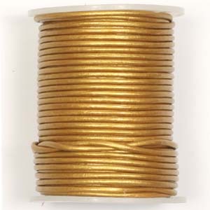 RLC-2 METGLD round leather cord - metallic gold