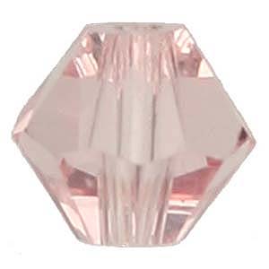 CCBIC04 19 Czech crystal bicones - light rose