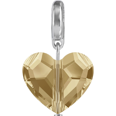 87004 001 GSHA. Swarovski Sale BeCharmed Crystal Love Charm - Crystal Golden Shadow 
