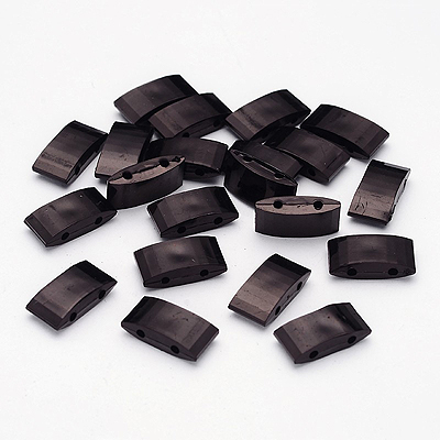 ACAR 5S 2-hole acrylic carrier beads - black opaque