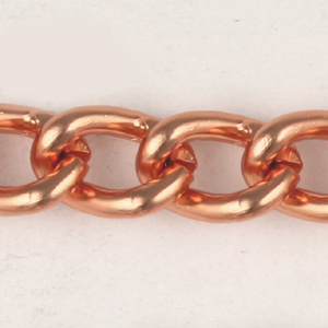 C3A-7 alloy curb chain 10mm link, 1.8mm wire - rose gold