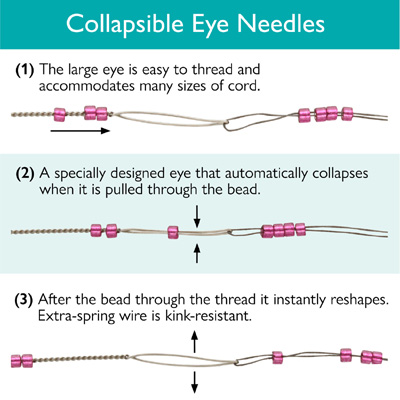 S126-2.5-3 - collapsible eye needles - 3 assorted sizes