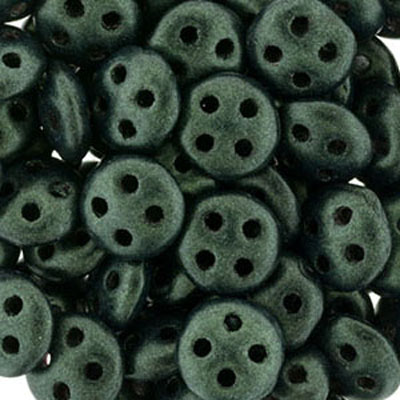 CMQL-286 CzechMates quadralentil beads - metallic suede dark forest