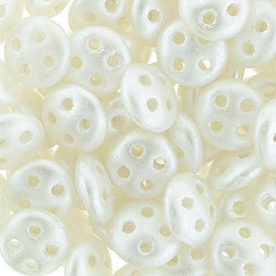 CMQL-337 CzechMates quadralentil beads - pastel white