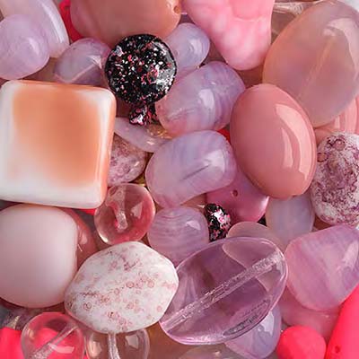 GBPM-11 pressed glass bead mixes - pink