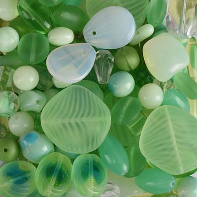GBPM-7 pressed glass bead mixes - green