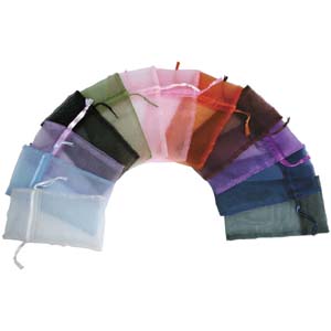 S172 12 organza bags -  assorted colours