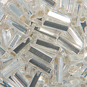 BB2-1 - Preciosa size 2 bugle beads - silver lined crystal