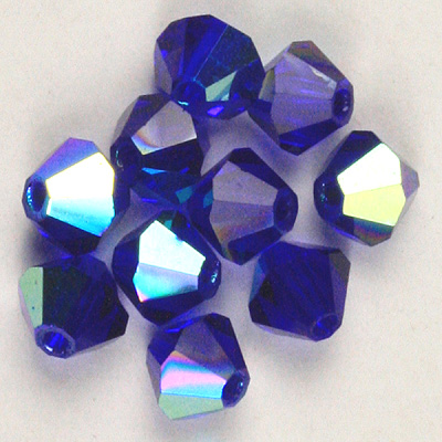 CCBIC03 153AB - Czech crystal bicones - Cobalt AB