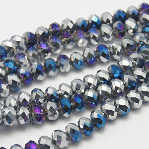 CRB1-63S - puffy rondelle - blue/purple silver half coated