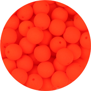 GBSR04-93 - round pressed glass beads - neon tangerine