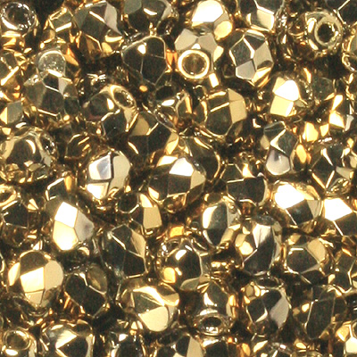 GBFP03-238 - Czech fire-polished beads - Crystal Full Amber