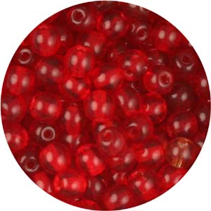 GBSR06-25 - round pressed glass beads - siam red