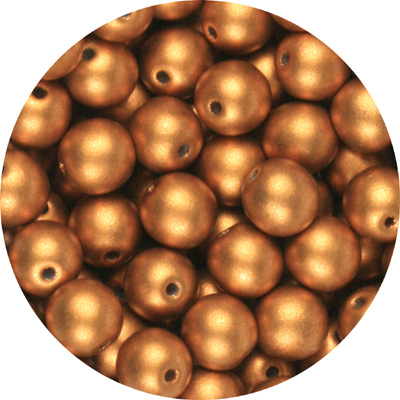 GBSR06-112 - Czech round pressed glass beads - copper metallic
