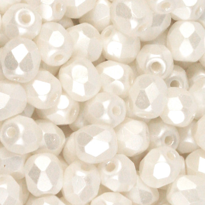 GBFP04 PASTEL 337 - Czech fire-polished beads - pastel alabaster white