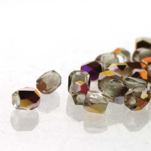 GBFP02-239 - Czech fire-polished beads - crystal sliperit half-coated