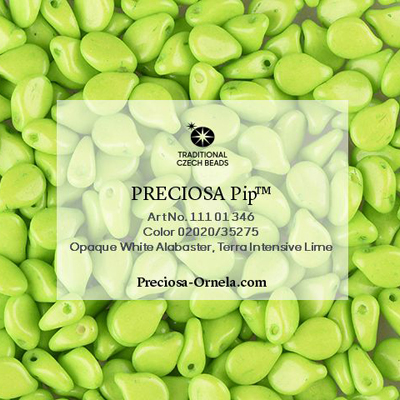 GBPIP-709 - Czech pips pressed beads - terra intensive lime