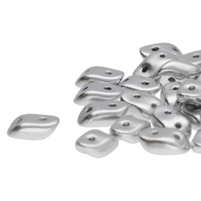 GBWAV-110 - Czech Wave Beads - silver matt metallic