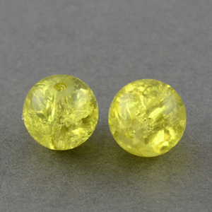 GBCR06-15 - glass crackle beads - yellow