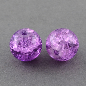 GBCR06-6 - glass crackle beads - purple