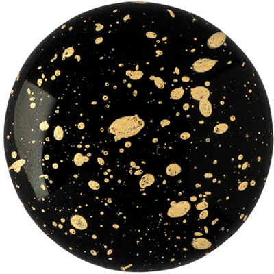GCPP18-501 - Cabochons par Puca - opaque jet gold splash