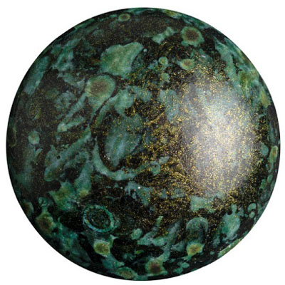 GCPP25-798 - Cabochons par Puca - metallic matt green spotted