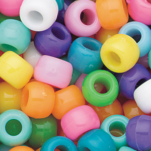 PB-BAR FS-M7 - barrel pony beads - mixed frosted opaque colours