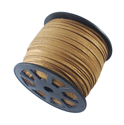 FSC DKGLDMET - faux suede cord - dark gold metallic