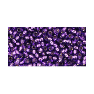 SB15JT-2224 - Toho size 15 seed beads - silver lined purple