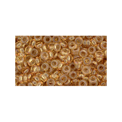 SB11JTD-YPS0037 - Toho size 11 demi-round seed beads - transparent spicy mustard