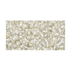 SB15JT-21 - Toho size 15 seed beads - silver lined crystal