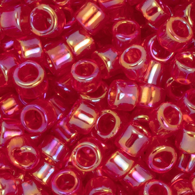 SB11JTT-165B - Toho Treasures beads - transparent Siam ruby rainbow