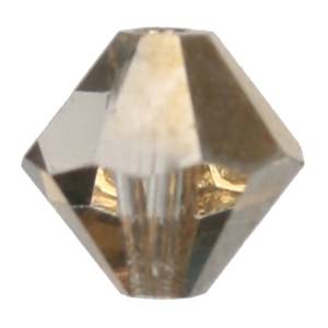 CCBIC03 75 - Czech crystal bicones - Crystal  Gold Aurum Half Coated